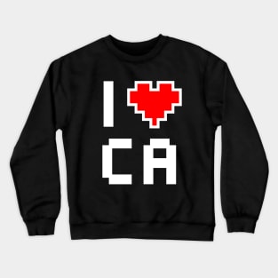 I Love California - Pixel heart for Californian gamer Crewneck Sweatshirt